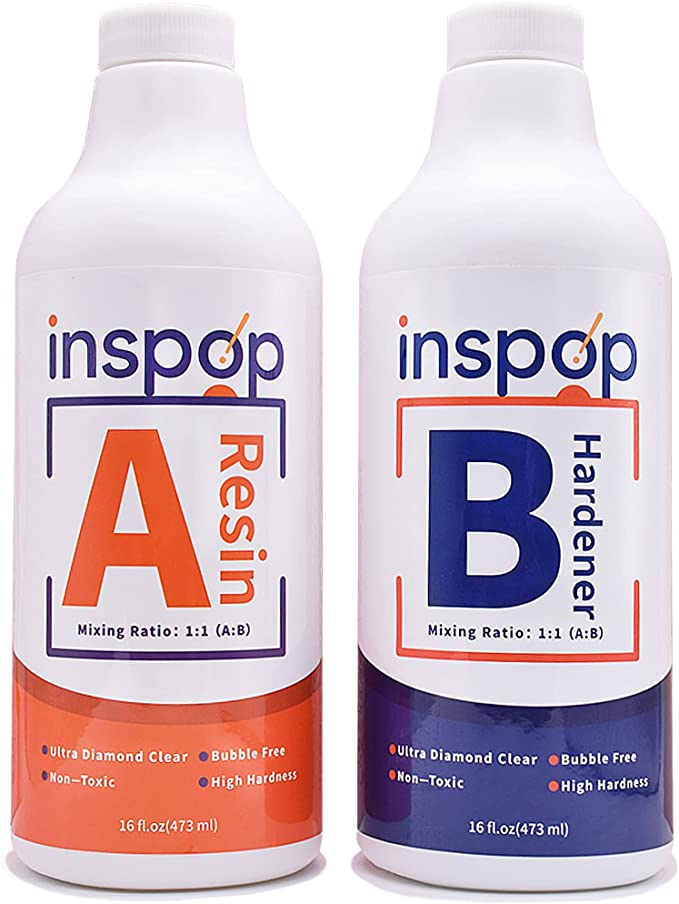 32 fl.oz Craft Epoxy Resin and Hardener Kit, Crystal Clear, Food Safe &amp; Low Odor, Bubble Free, High Hardness for Casting, Coating and Art, Wood, Jewelry and More Projects, 2 Part Resin 1:1 Ratio image 0