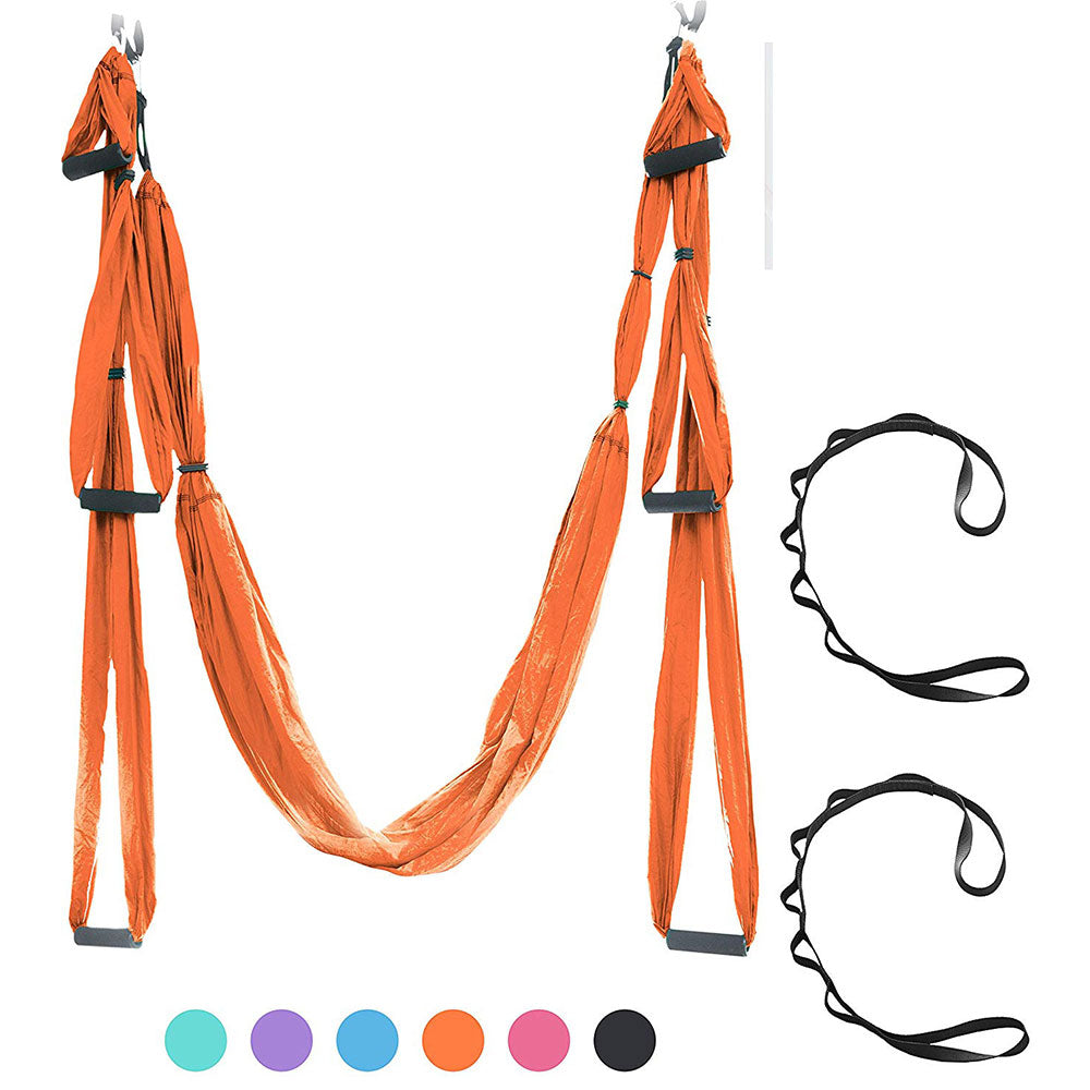 Yoga Lover - Trapeze Yoga Swing Hammock/Trapeze/Sling - Healthy Model Life Aerial- Aerial Swing Set Yoga + Extension Straps & Hooks  /Antigravity Ceiling Hanging Yoga Sling - Inversion Swing for Beginners image 2