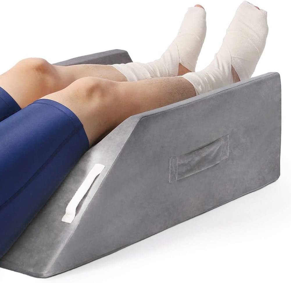 LightEase Post-Surgery Leg, Knee, Ankle Elevation Double Wedge Pillow, Memory Foam Leg Elevating Pillow for Injure, Sleeping, Foot Rest, Reduce Swelling image 0
