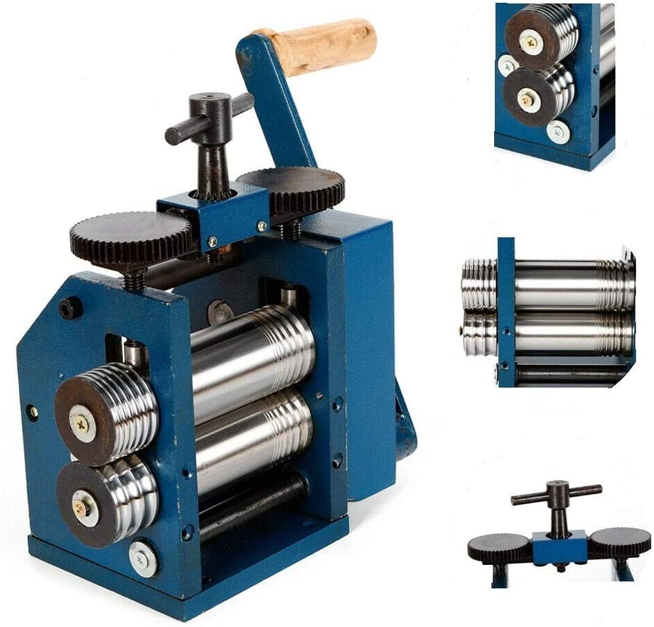 Manual Rolling Mill Machine - 3"（75mm）Roller Manual Combination Rolling Mill Machine Jewelry Press Tabletting Tool Jewelry DIY Tool - For Metal Sheet/Wire/Flat Pressing image 0