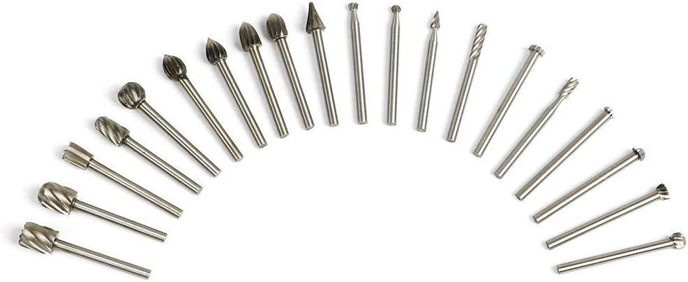 20 PCS HSS Routing Router Grinding Bit Set Burr Speed Kit for Dremel Wood Working Tools Carving Drilling image 2
