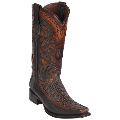 LOS ALTOS BOOTS MENS #76BF0343 LOW SHAFT EUROPEAN SQUARE TOE | GENUINE OSTRICH AND DEER BOOTS | COLOR FADED BURGUNDY image 0