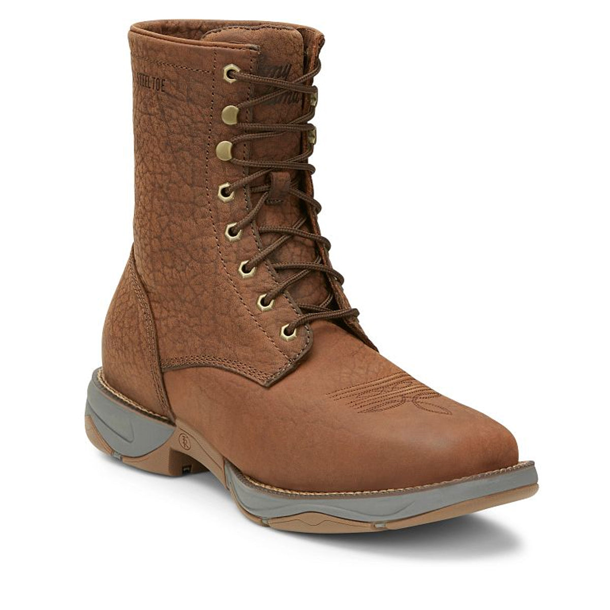 Tony Lamas Boots Men's Footwear Work Tova 8" Stell Toe  Lace Up Color Tawny image 1