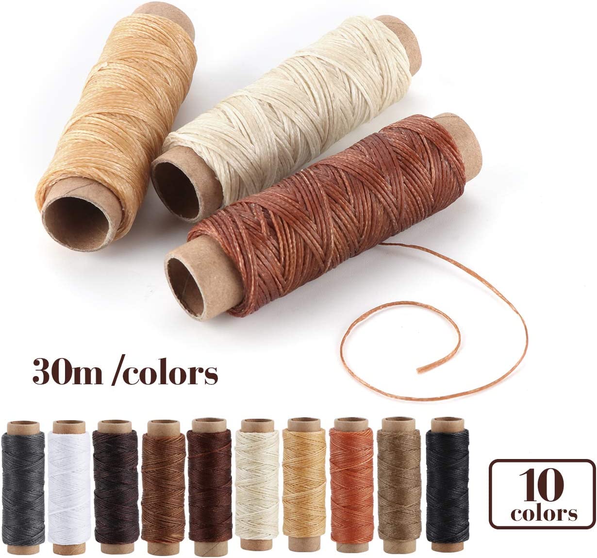 ilauke Leather Sewing Kit - 31 Pcs Leather Working Tools Upholstery Repair Kit with Waxed Thread, Leather Stitching Kit for DIY/Beginner Leather Sewing/Shoe Repair Kit image 1