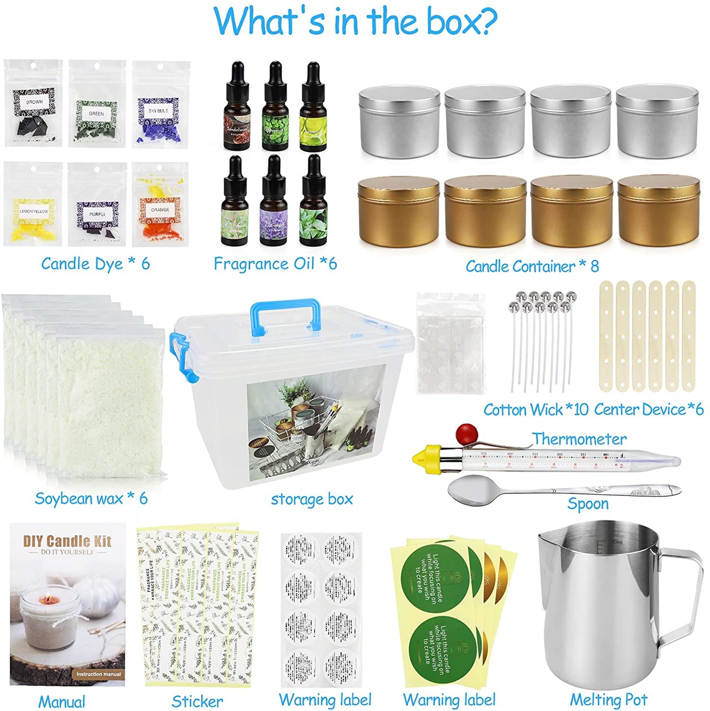 Candle Making Kit, DIY Candle Gift Making Set for Adult &amp; Beginners, 81 Pcs Complete Soy Candle Making Supplies, Suitable as Gift for Kids, Teens or Making Candle Gift for Women image 1