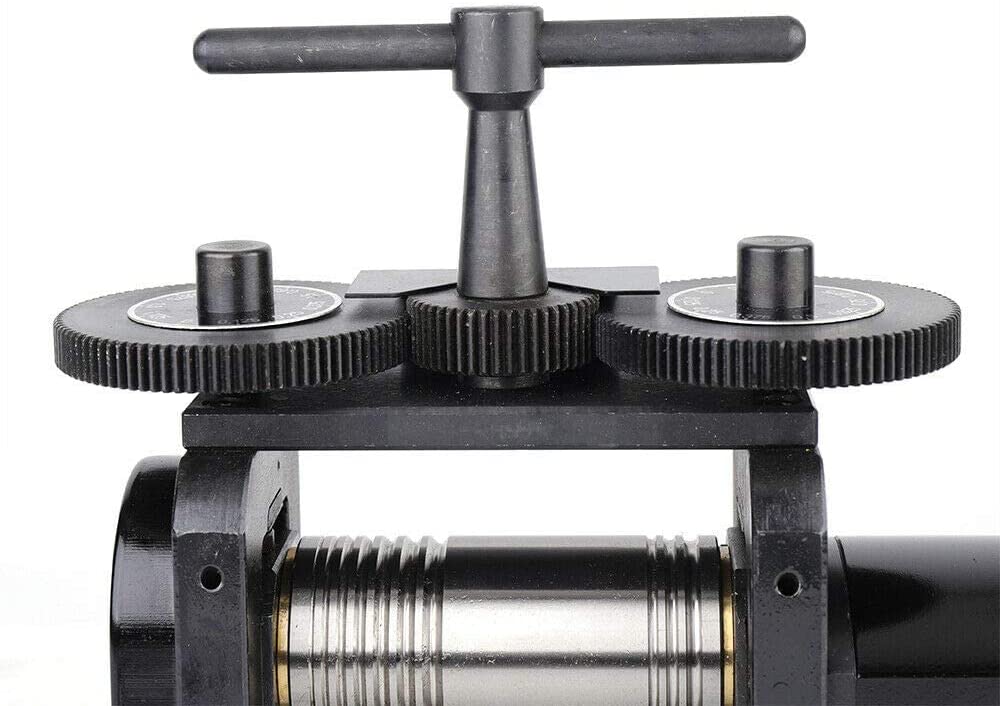 Manual Rolling Mill Machine 110mm Wide 55mm Diameter Jewelry DIY Tools Rollers Jewelry Press Tableting Tool Gear Roller Combination Rolling Mill Flatten Machine Ratio 4:1 image 2