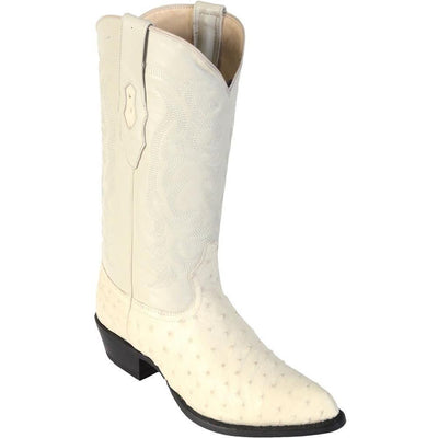LOS ALTOS BOOTS MENS #990304 J TOE | GENUINE FULL QUILL OSTRICH BOOTS | COLOR WINTERWHITE image 0