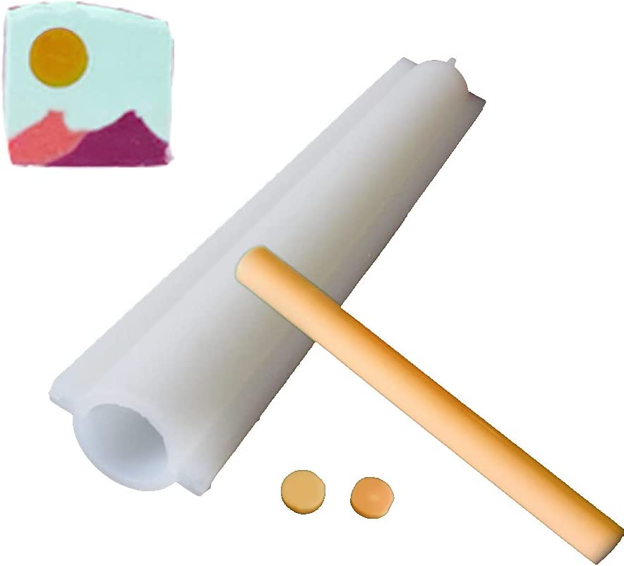 X-Haibei Round Tube Column Silicone Soap Candle Mold Embed Soap Making Supplies Dia. 1inch image 0