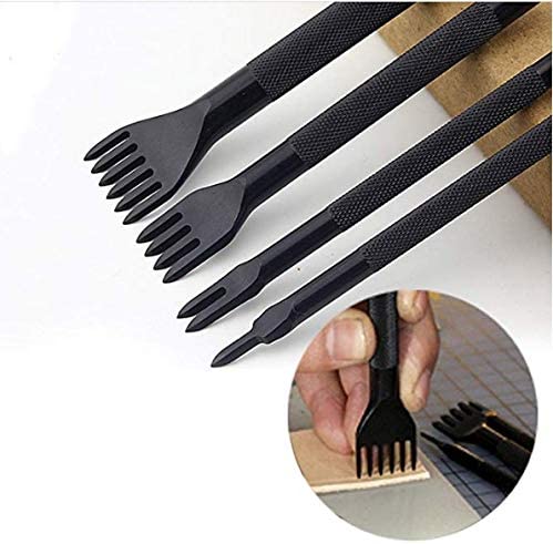Pingle 18pcsLeather Tooling Kits,Leather Working Tools,Leather Craft Tool,Edge Stitching Groover Prong Punch for Carving Sewing,Leather Craft Punch Tools Kit,Stitching DIY Tool image 6
