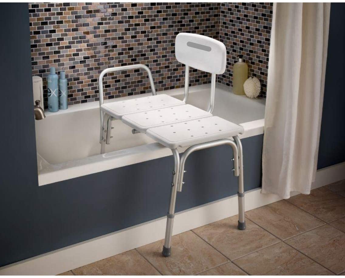 Carex Tub Transfer Bench - Shower Chair Transfer Bench with Height Adjustable Legs - Convertible to Right or Left Hand Entry image 3