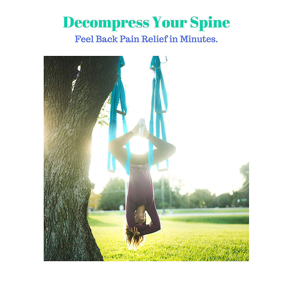 Yoga Lover - Trapeze Yoga Swing Hammock/Trapeze/Sling - Healthy Model Life Aerial- Aerial Swing Set Yoga + Extension Straps & Hooks  /Antigravity Ceiling Hanging Yoga Sling - Inversion Swing for Beginners image 6