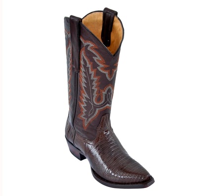 WOMEN'S LOS ALTOS SNIP TOE TEJU LIZARD BOOTS HANDMADE | COLOR BROWN (340707) image 0