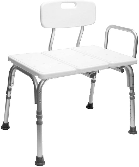 Carex Tub Transfer Bench - Shower Chair Transfer Bench with Height Adjustable Legs - Convertible to Right or Left Hand Entry image 0
