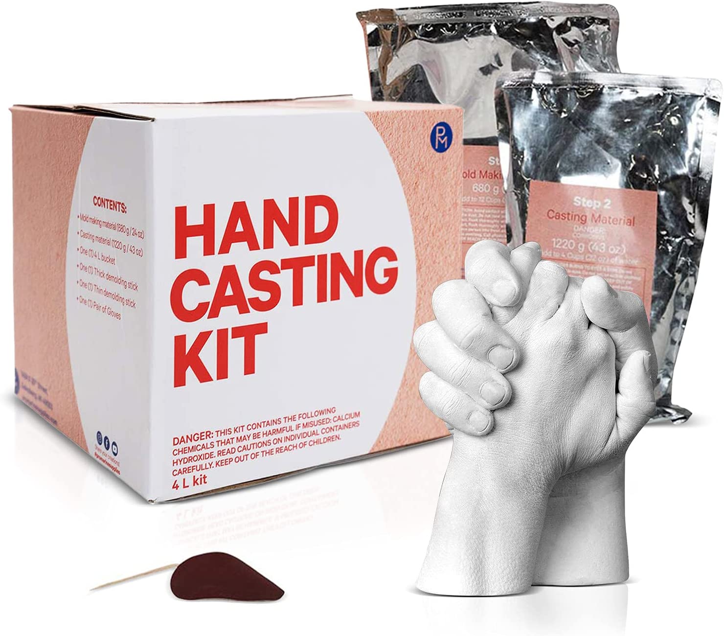Pro Marine Hand Casting Kit (4-Liter Kit) | DIY Mold-Maker for Creating Hand Sculptures | Unique Arts and Crafts Gift | for Couples, Weddings, Anniversaries, and Family Keepsakes image 0