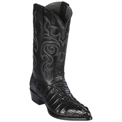 LOS ALTOS BOOTS MENS #990105 J TOE | GENUINE CAIMAN TAIL BOOTS | COLOR BLACK image 0