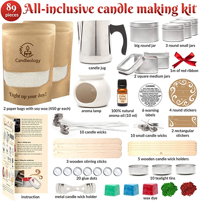 Soy Candle Making Kit for Adults - Winter Candle Maker Kit - DIY Candle Making Kit for Beginners - Winter Candles Making Kit Winter Crafts for Adults Women Winter Craft Supplies Multicolor image 1