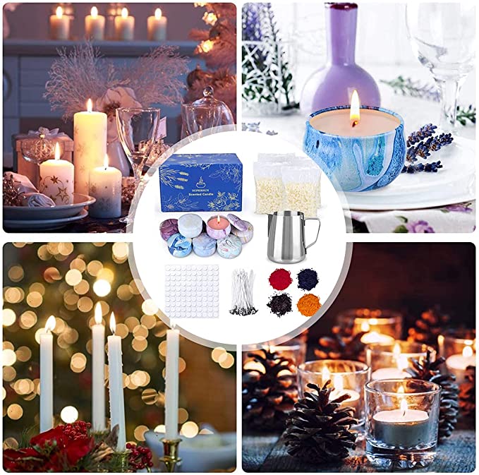 SUPERSUN Candles Making Kit for Adult - Christmas DIY Gift Supplies for Kid and Beginner, Include Fragrance Oils, Candle Pouring Pitcher, Bees Wax, Center Devices, Tins, Wicks, Dyes, Wicks Sticker image 3