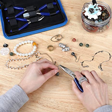 WORKPRO 7-Piece Jewelry Pliers Set, Professional Pliers for Jewelry Making Tools with Easy Carrying Pouch, Wire Cutters for Jewelry Making, Chain Nose Pliers, Craft Pliers, Earring Pliers image 5