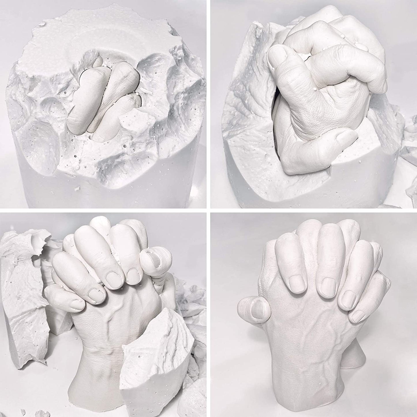 Pendle &amp; Birdie Hand Casting Kit - A Complete Premium Craft Gift to Create a Two-Hand Couples Sculpture Keepsake. Large Kit incl. an Elegant Stand, Plaster &amp; Colour Changing Alginate image 3