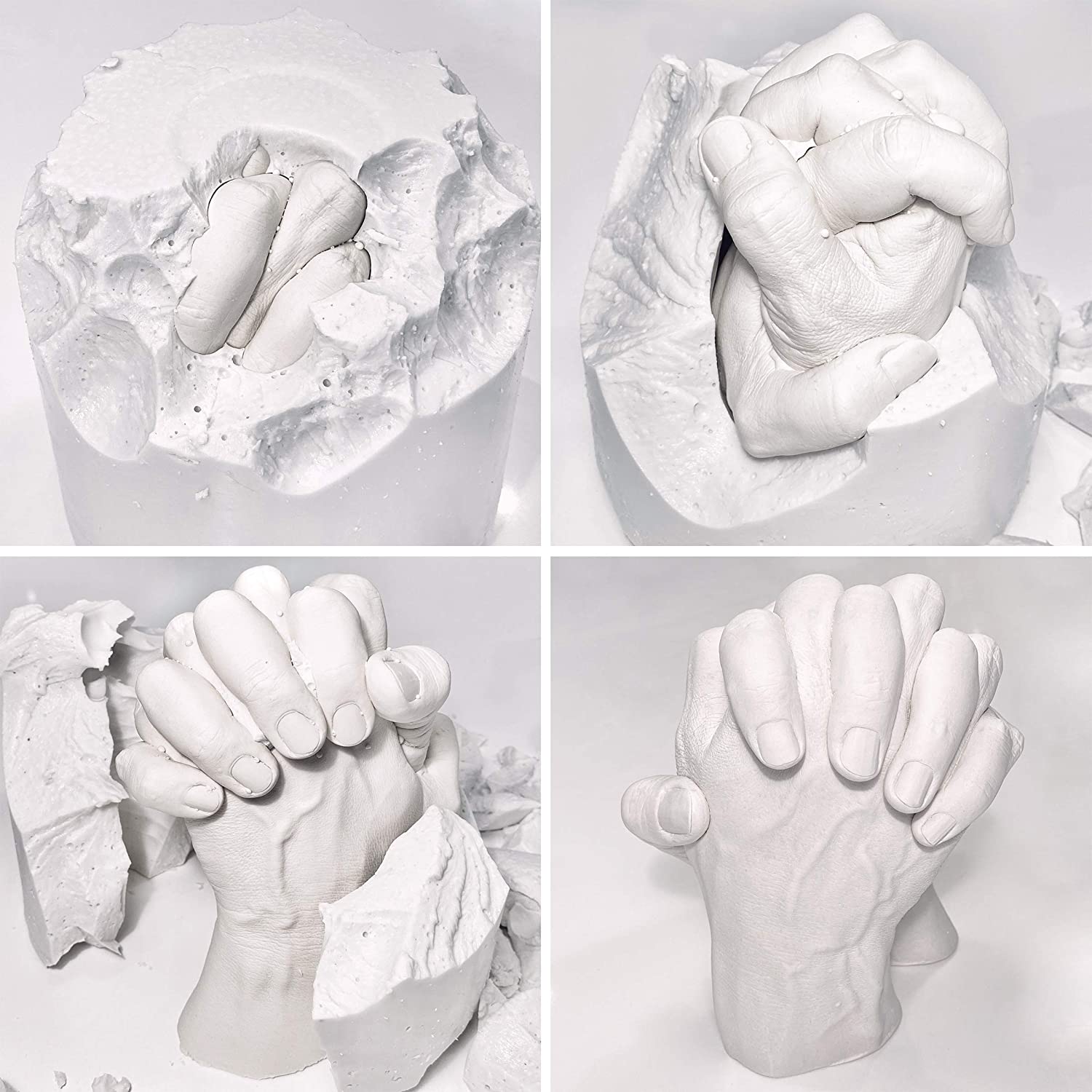 Pendle &amp; Birdie Hand Casting Kit - A Complete Premium Craft Gift to Create a Two-Hand Couples Sculpture Keepsake. Large Kit incl. an Elegant Stand, Plaster &amp; Colour Changing Alginate image 3