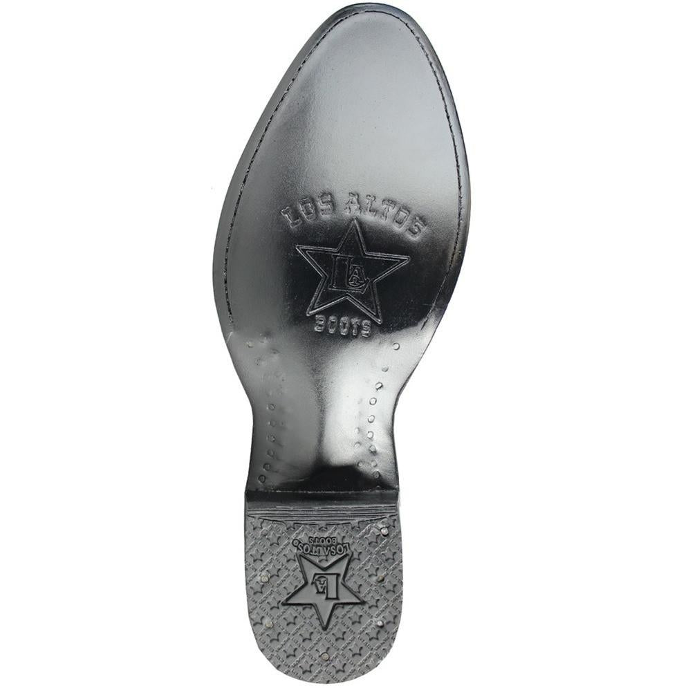 Los Altos Boots Mens #652705 Round Toe | Genuine Grisly Leather Boots | Color Black image 1