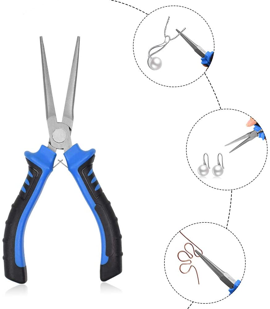 Jewelry Pliers, NEWACALOX 8pcs Jewelry Making Pliers Tools Micro Jewelry Pliers Set Jewelry Making Kit for Jewelry Making Supplies image 5