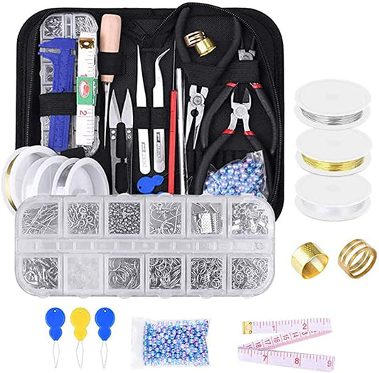 Jewelry Making Tools Kit with Jewelry Making Supplies Kit, Jewelry Wires and Jewelry Findings for Jewelry Repair Beading, Making Bracelets, Earrings and DIY Jewelry Craft Supplies image 0