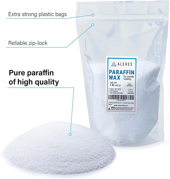 ALEXES Paraffin Wax – 1lb Paraffin Wax for Candle Making – Clear Candle Wax – Pillar Wax - Paraffin Candle Wax image 1