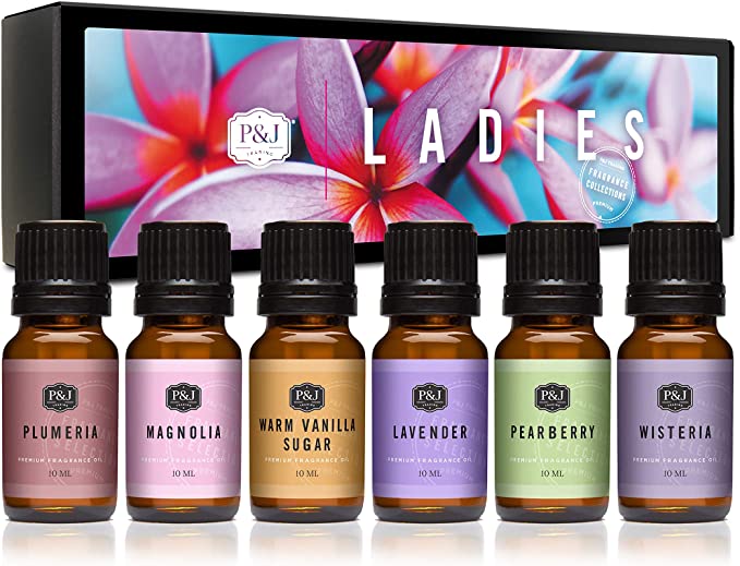P&amp;J Trading Fragrance Oil | Ladies Set of 6 - Scented Oil for Soap Making, Diffusers, Candle Making, Lotions, Haircare, Slime, and Home Fragrance image 0