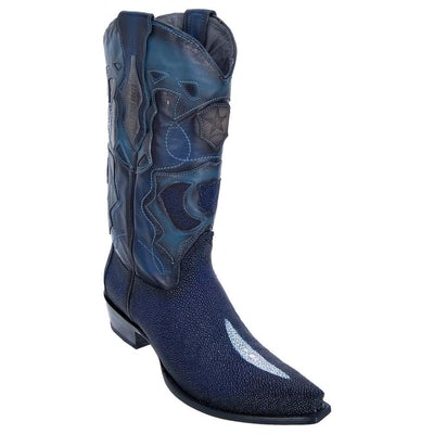 LOS ALTOS BOOTS MENS #94R1210 SNIP TOE | GENUINE SINGLE STONE STINGRAY BOOTS | COLOR FADED NAVY BLUE image 0