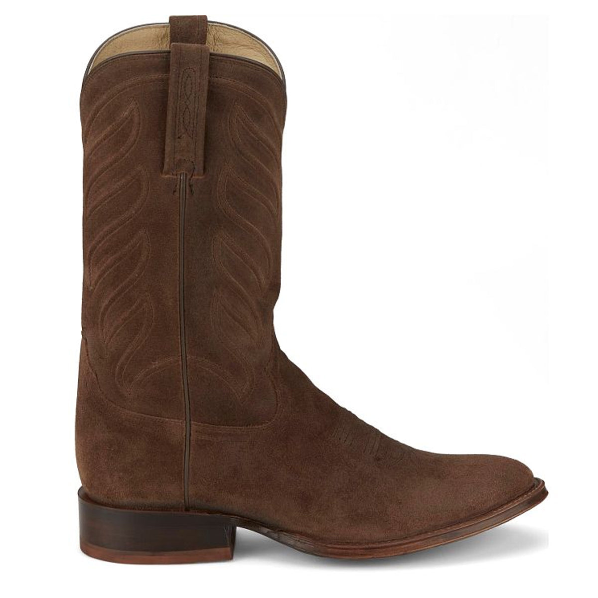 Tony Lamas Boots Men's Western Amado 12" Suede  Color Taupe image 2