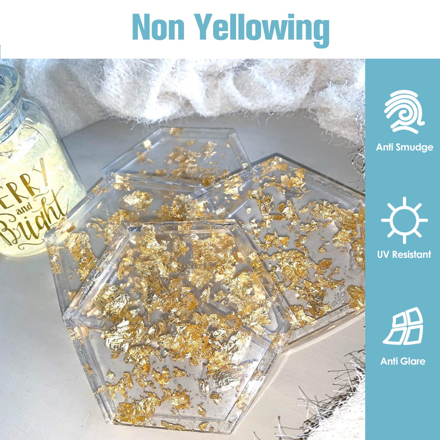 32oz Crystal Clear Epoxy Resin Kit Casting and Coating for River Table Tops, Art Casting Resin,Jewelry Projects, DIY,Tumbler Crafts, Molds, Art Painting, Easy Mix 1:1 Ratio image 5