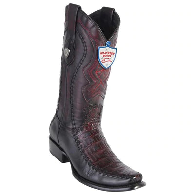 WILD WEST BOOTS #279F8218 MEN'S | COLOR BLACK CHERRY | MEN'S WILD WEST CAIMAN BELLY BOOTS DUBAI TOE HANDCRAFTED image 0