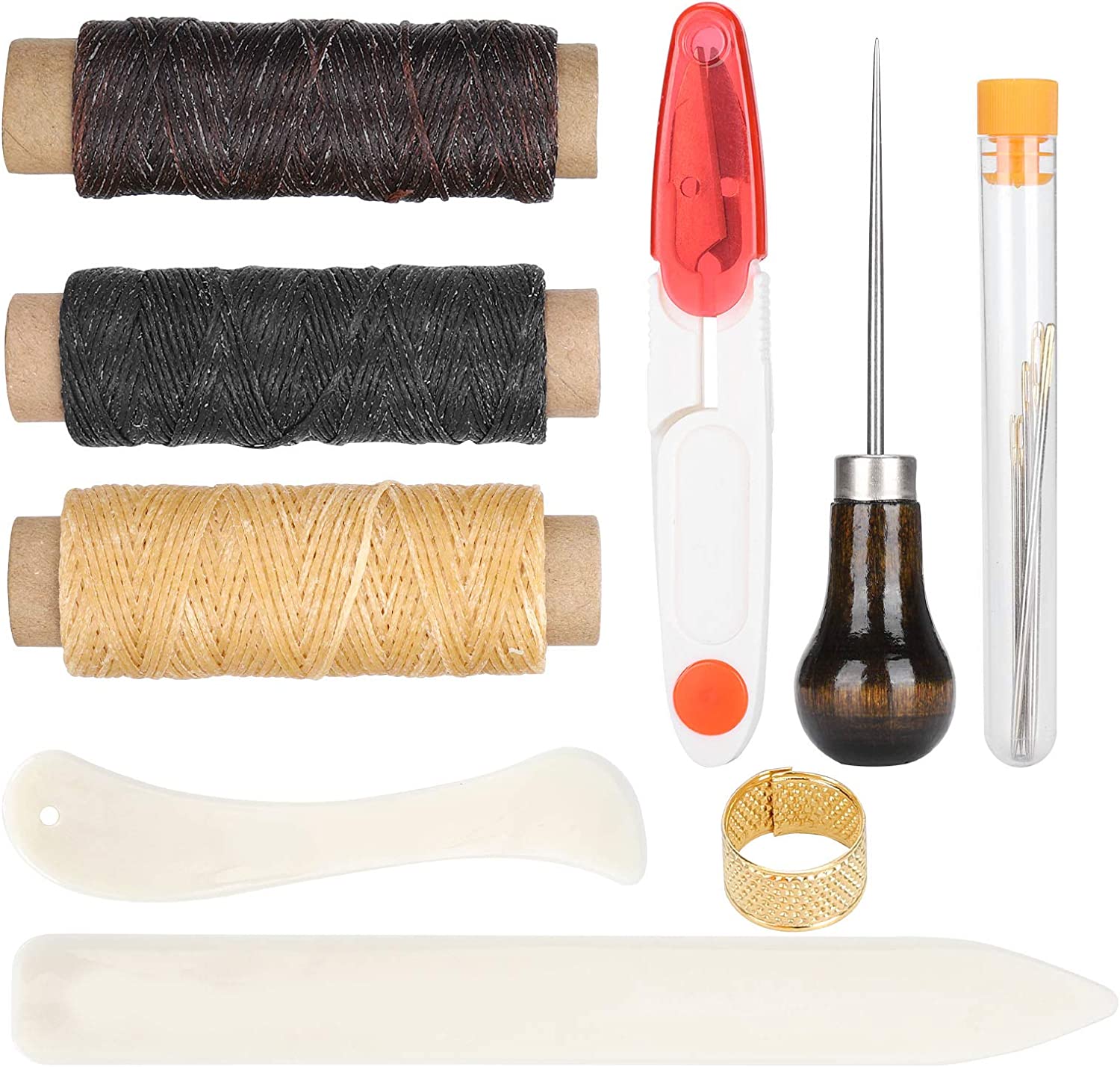 KUIDAMOS Leathercraft Accessories, Sewing Accessory Exquisite Portable Sewing Kit Leather Craft DIY Tool for Beginner for Leather Work for Home for Professional image 1