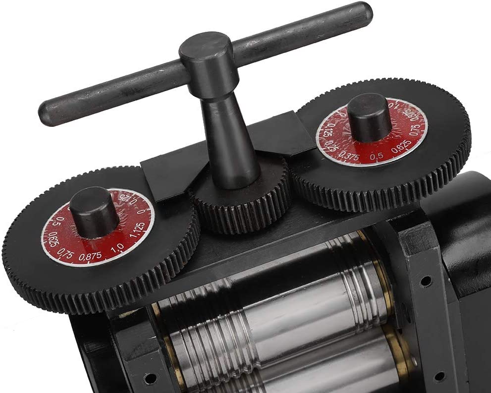Manual Rolling Mill Machine, 110mm Wide Good Wear Resistance Combination Jewelry Rolling Mill Tabletting Machine Roller Wire Flat Pattern Sheet Metal Jewelry Marking DIY Tool for Jewelry Design image 5