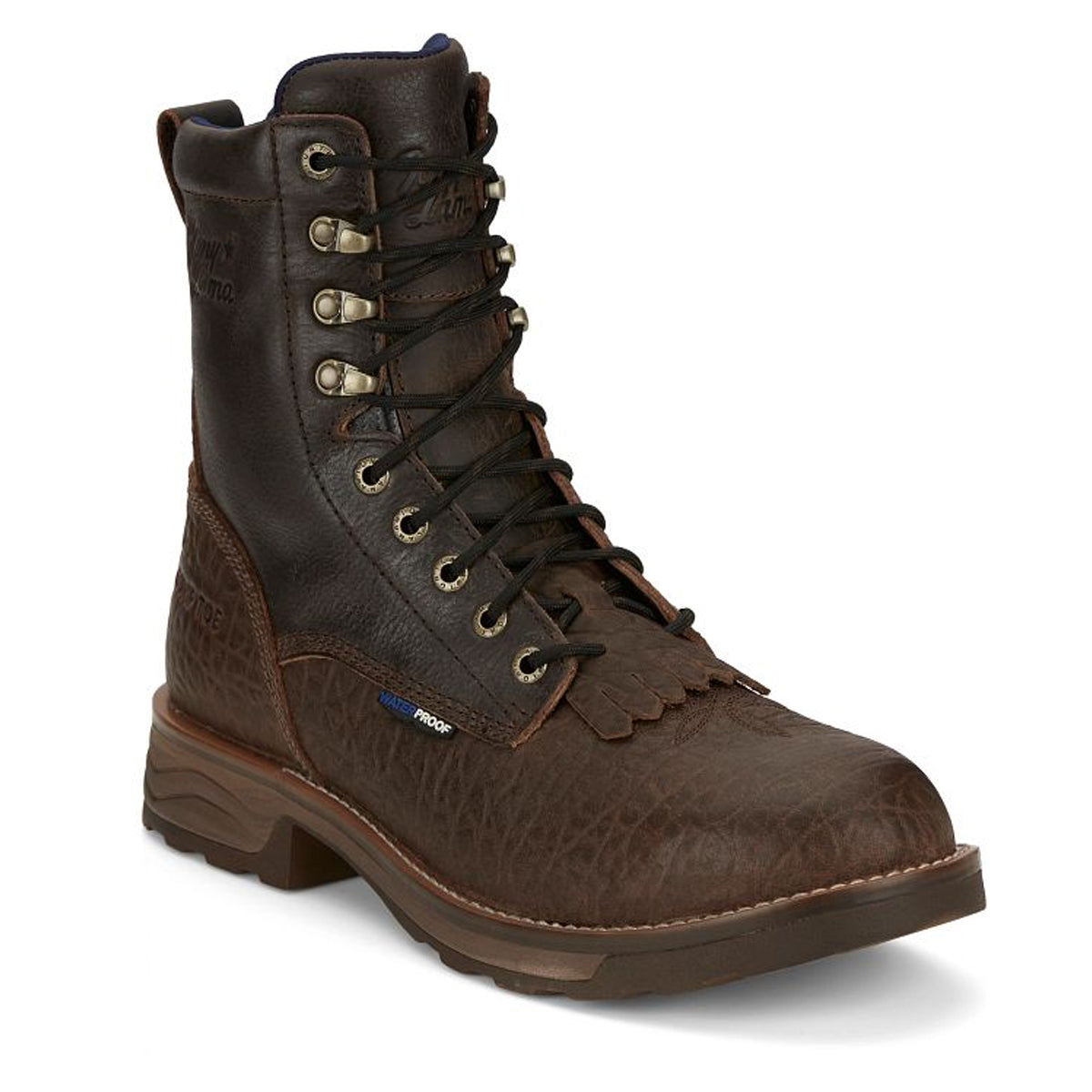 Tony Lamas Men's Footwear Work High Plains 8"  Waterproof Comp Toe Color Brown image 1