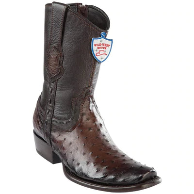 WILD WEST BOOTS #279B0316 MEN'S | COLOR FADED BROWN | MEN’S WILD WEST OSTRICH BOOTS DUBAI TOE HANDCRAFTED image 0