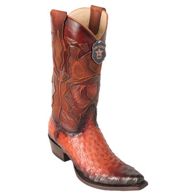 LOS ALTOS BOOTS MENS #94R8257 SNIP TOE | GENUINE CAIMAN BELLY BOOTS | COLOR FADED COGNAC image 0
