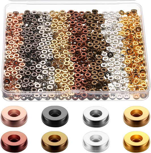 800 Pcs 6mm Flat Gold Beads Flat Round Spacer Beads for Bracelets Making Round Rondelle Spacer Beads for Jewelry Making Flat Spacer for Necklaces DIY Loose Beads(Mixed Color) image 0