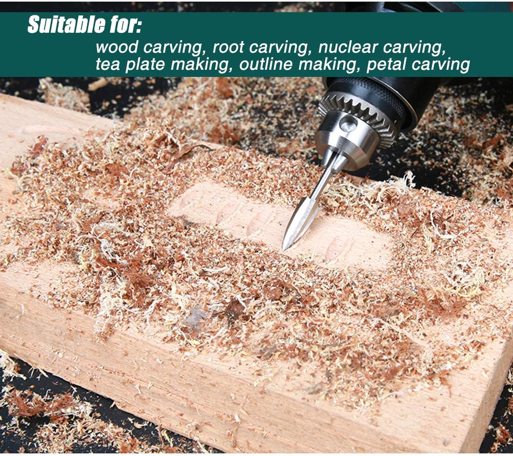 5 PCS Wood Carving Tools, Engraving Drill Accessories Bit Universal Fitment for Rotary Tools image 2