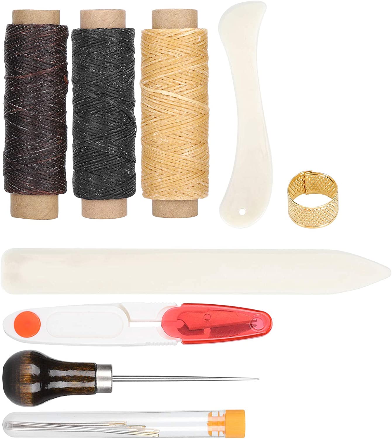 CUTULAMO Leather Tools, Sewing Kit Leather Sewing Tools Leather Craft DIY Tool Portable for Leather Work for Home image 3