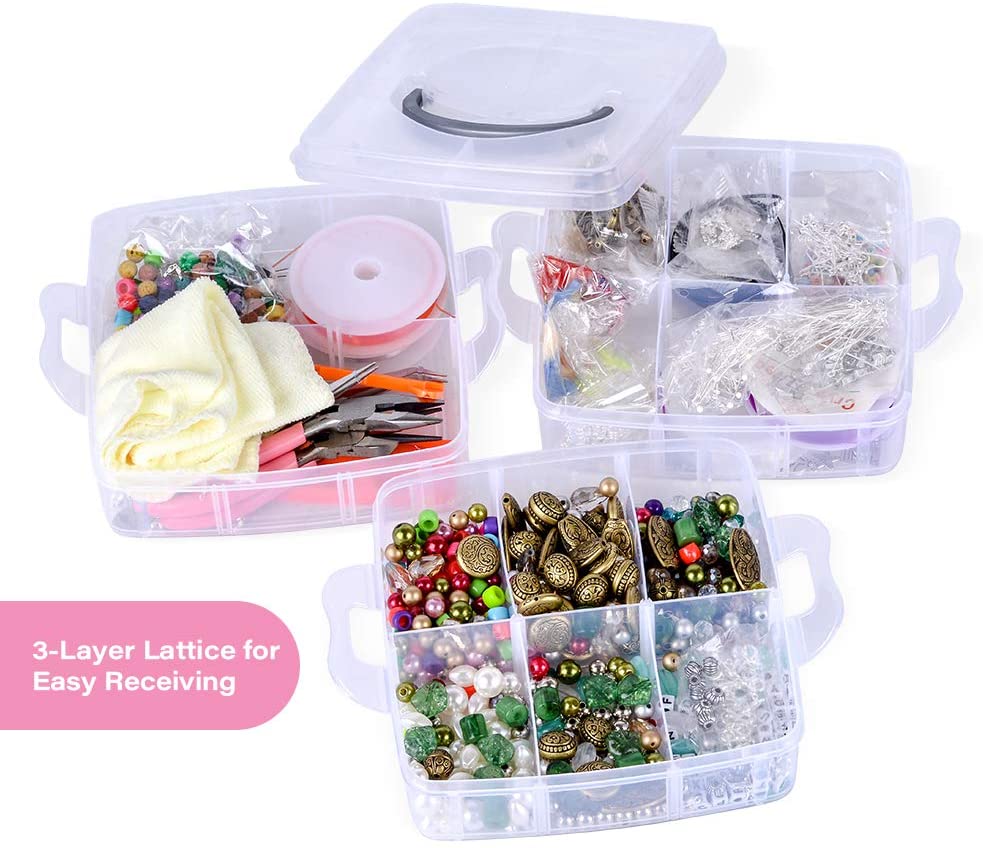 DoreenBow Jewelry Making Supplies, Jewelry Making Kit Tools 1526PCS Include Jewelry Beads and Charms Findings Beading &amp; Jewelry Making Wire for Necklace Bracelets Earrings Making Kit for Adults Women image 3