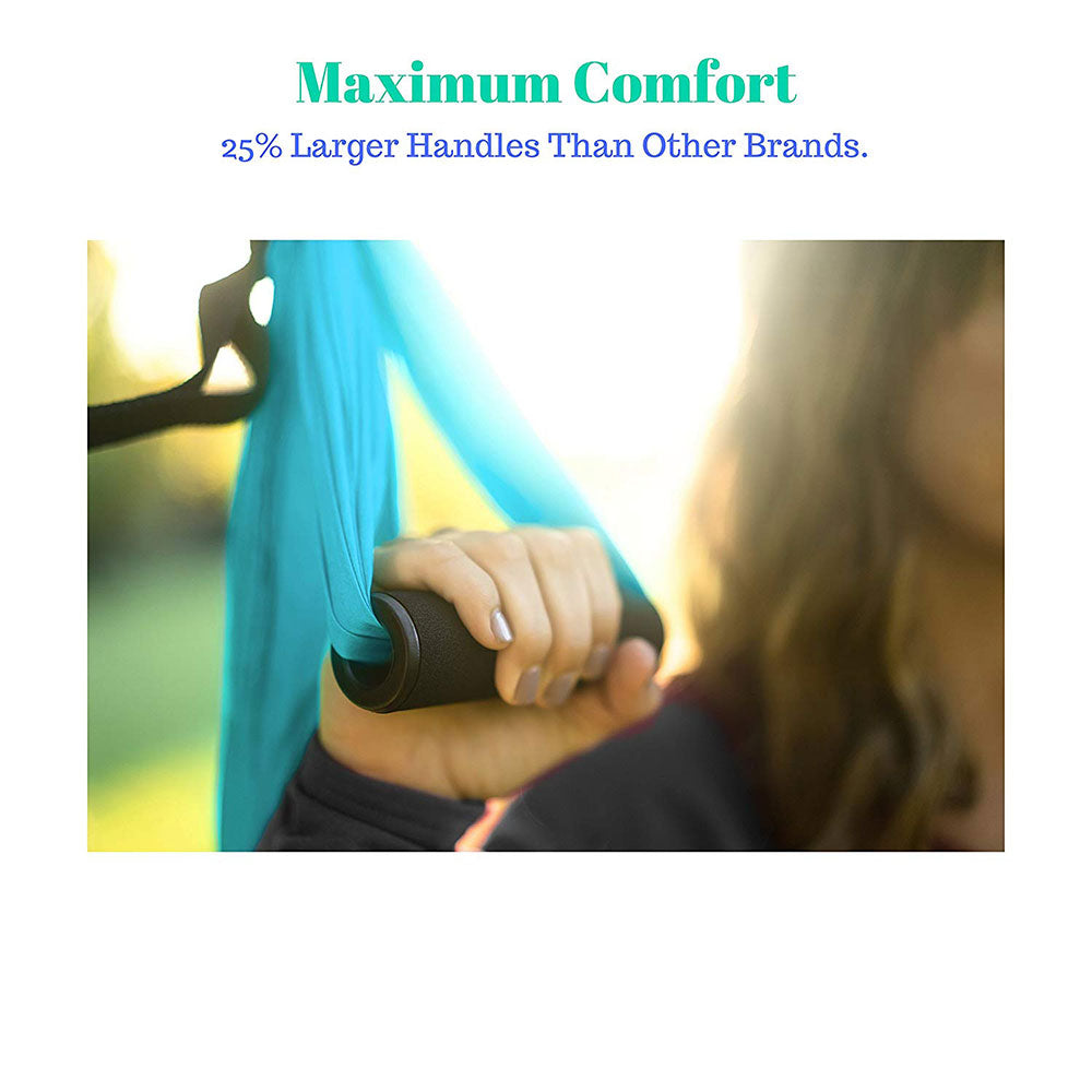 Yoga Lover - Trapeze Yoga Swing Hammock/Trapeze/Sling - Healthy Model Life Aerial- Aerial Swing Set Yoga + Extension Straps & Hooks  /Antigravity Ceiling Hanging Yoga Sling - Inversion Swing for Beginners image 5