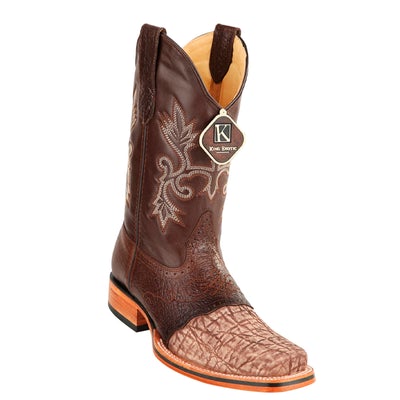 MEN'S KING EXOTIC ELEPHANT SKIN BOOTS WITH SADDLE SQUARE TOE HANDCRAFTED ORYX (48177011) image 0