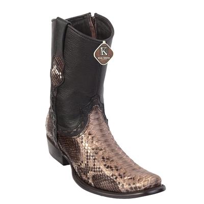MEN'S KING EXOTIC PYTHON BOOTS DUBAI TOE HANDCRAFTED RUSTIC BROWN (479B5785) image 0