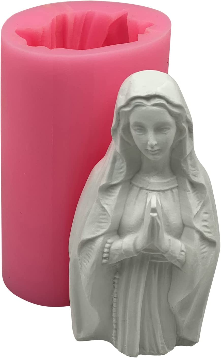 Monqui Molds Half-Length Virgin Mary Goddess Sculpture Candle Craft Silicone Mold image 1