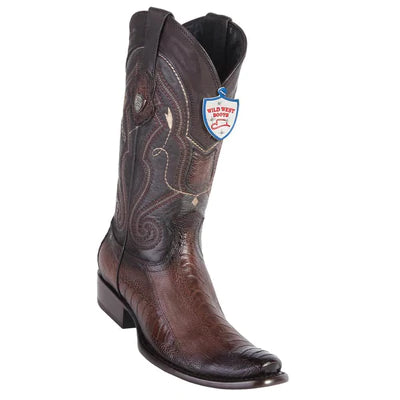 WILD WEST BOOTS #2790516 MEN'S | COLOR FADED BROWN | MEN'S WILD WEST OSTRICH LEG 3X TOE BOOTS HANDCRAFTED image 0