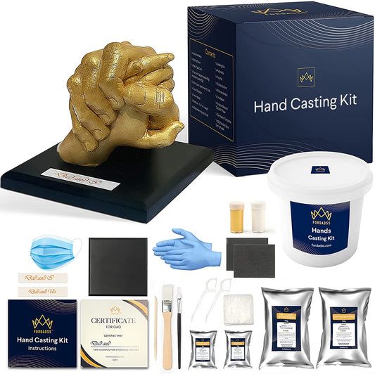 FORDADSS Premium Hand Casting Kit - 17 Piece Set, Couples, Family, Gift for Dad, Fathers Day, Birthday, Kids. Plaster DIY Hand Mold Casting Kit to Immortalize Your Bond in a Timeless Sculpture image 0