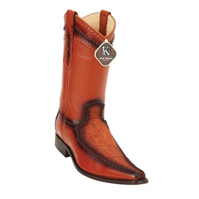 MEN'S KING EXOTIC GENUINE ELEPHANT BOOTS EUROPEAN TOE HANDCRAFTED COGNAC (477BD7003) image 0