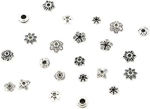 Quefe 360pcs Silver Spacer Beads Caps of 12 Styles Jewelry Accessories for Bracelet Necklace Jewelry Making image 3
